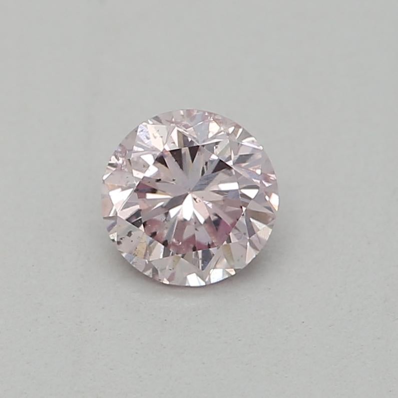 0.20 Carat Fancy Light Pink Round Cut Diamond I1 Clarity GIA Certified For Sale 6