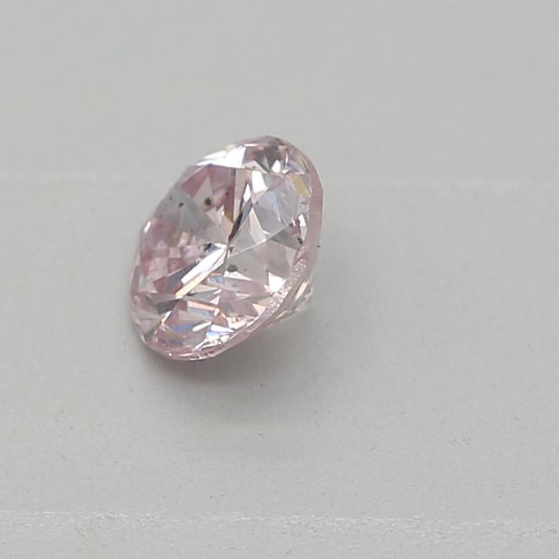 0.20 Carat Fancy Light Pink Round Cut Diamond I1 Clarity GIA Certified In New Condition For Sale In Kowloon, HK