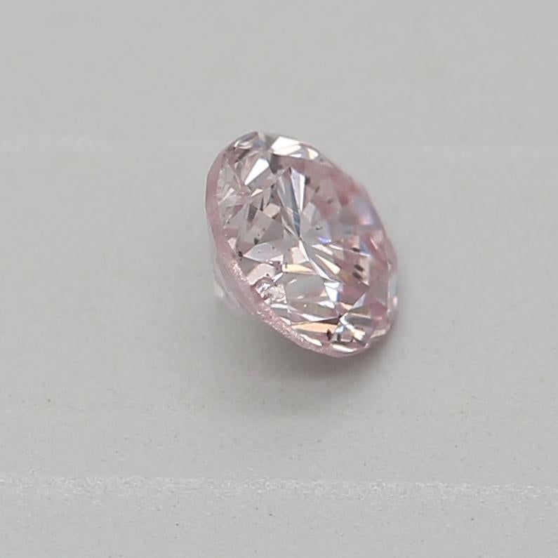 0.20 Carat Fancy Light Pink Round Cut Diamond I1 Clarity GIA Certified For Sale 1