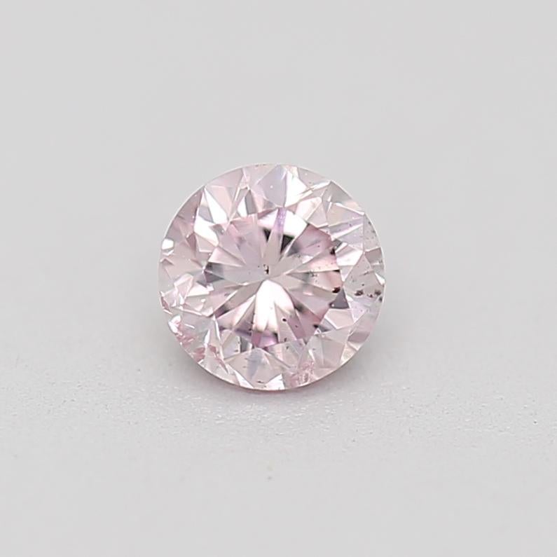 0.20 Carat Fancy Light Pink Round Cut Diamond I1 Clarity GIA Certified For Sale 2
