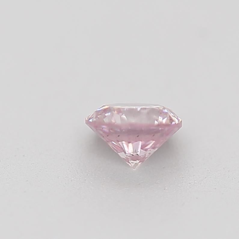 0.20 Carat Fancy Light Pink Round Cut Diamond I1 Clarity GIA Certified For Sale 4