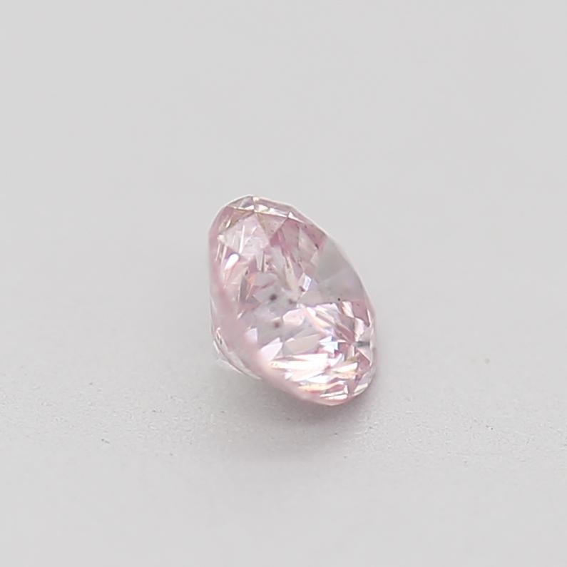 0.20 Carat Fancy Light Pink Round Cut Diamond I1 Clarity GIA Certified For Sale 5