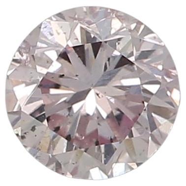 0.20 Carat Fancy Light Pink Round Cut Diamond I1 Clarity GIA Certified For Sale
