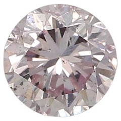 0.20 Carat Fancy Light Pink Round Cut Diamond I1 Clarity GIA Certified