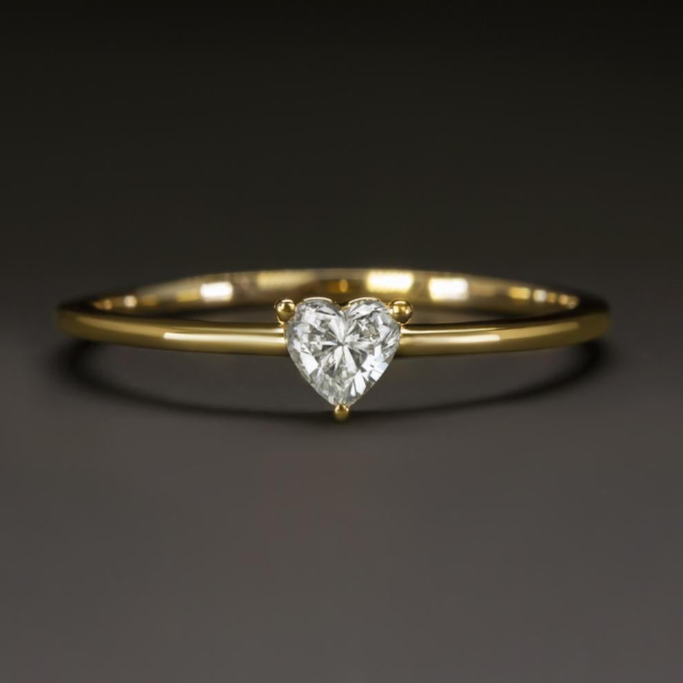 heart shape solitaire ring