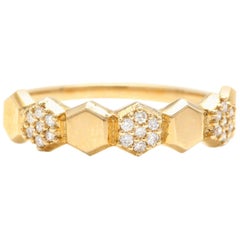 Anillo de oro amarillo macizo de 0,20 quilates de diamante natural de 14 quilates