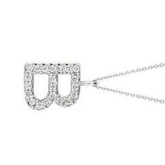 0.20 Carat Natural Diamond B Initial Necklace 14 Karat White Gold G SI Chain
