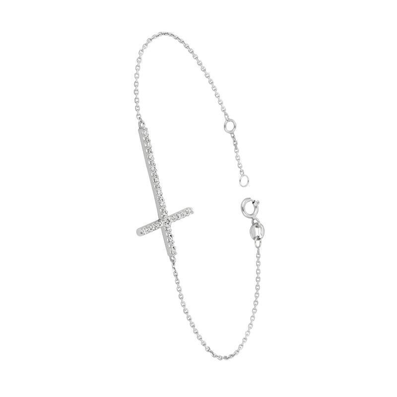 0.20 Carat Natural Diamond Cross Bracelet G SI 14K White Gold 7''

100% Natural Diamonds, Not Enhanced in any way Round Cut Diamond Bracelet
0.20CT
G-H
SI
14K White Gold, Pave Style 2.10 gram
7 inch in length, 5/8 inch in width
17