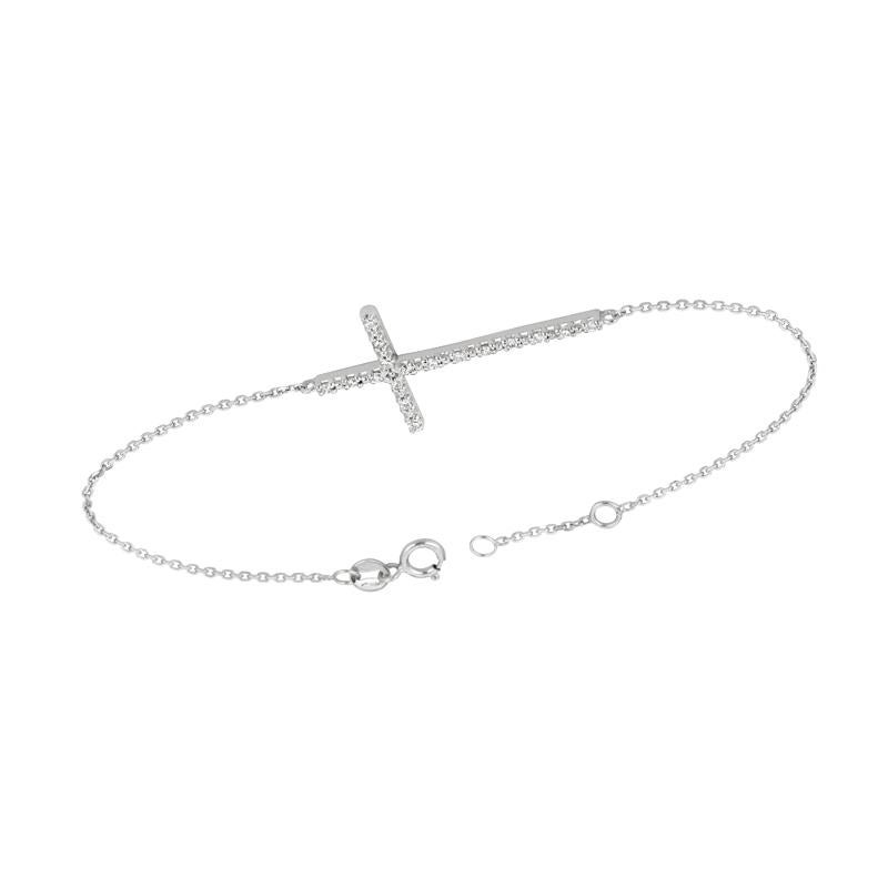 white gold cross bracelet