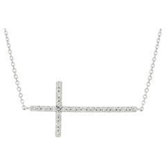 0,20 Karat natürlicher Diamant Kreuz Halskette 14K Weißgold G SI