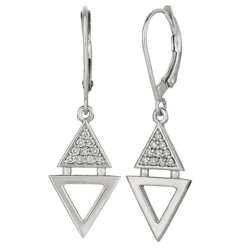Contemporary 0.20 Carat Natural Diamond Earrings G SI 14K White Gold For Sale