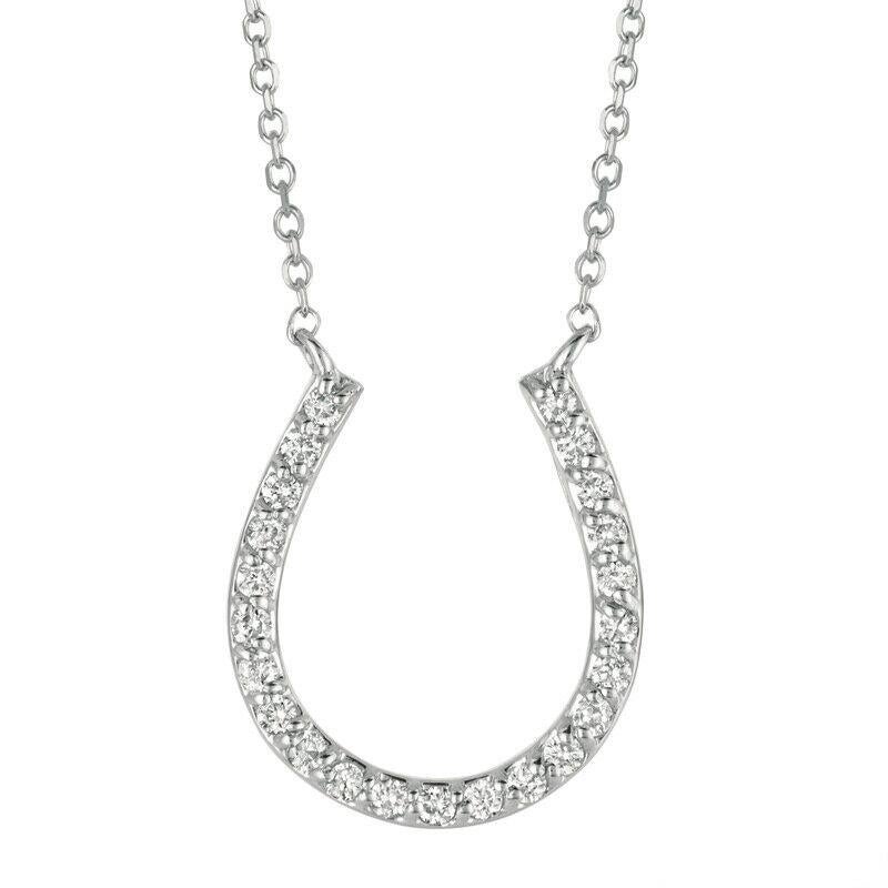 100% Natural Diamonds, Not Enhanced in any way Round Cut Diamond Necklace with 18'' chain  
0.20CT
G-H 
SI  
14K White Gold   Pave style  1.7 gram
5/8 inch in height, 1/2 inch in width
23 diamonds

N5387.20WD
ALL OUR ITEMS ARE AVAILABLE TO BE