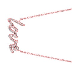 0.20 Carat Natural Diamond Love Necklace Pendant 14 Karat Rose Gold G SI