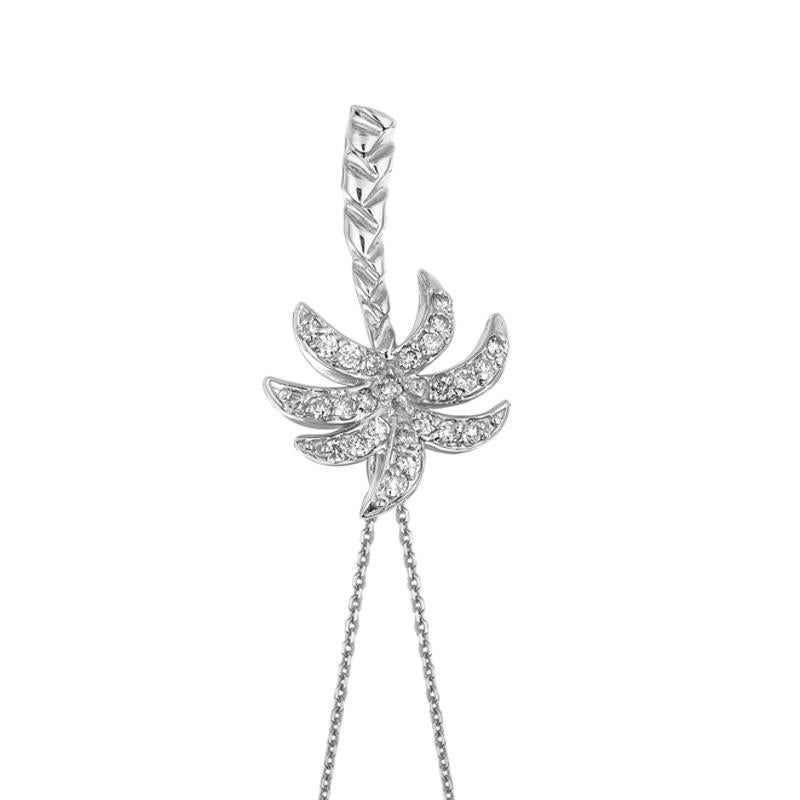 white gold diamond palm tree necklace