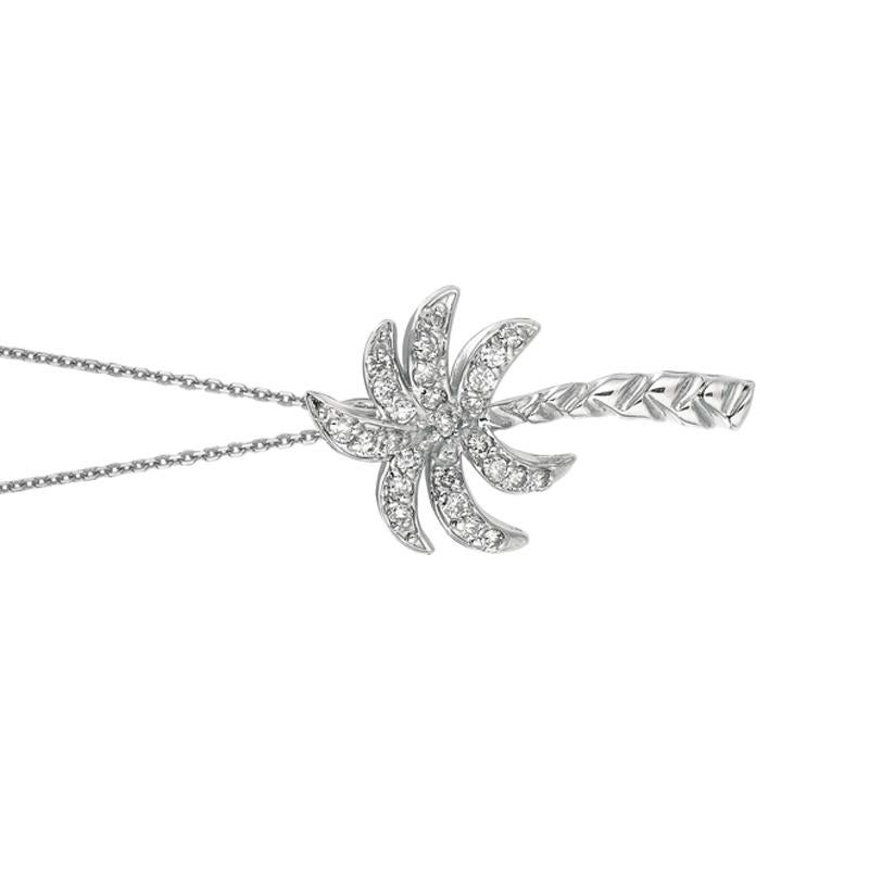white gold palm tree necklace
