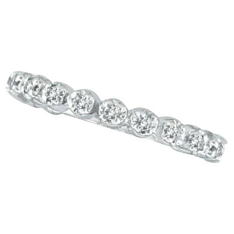 0,20 Karat natürlicher Diamant stapelbarer Schutzring G SI 14K Weißgold