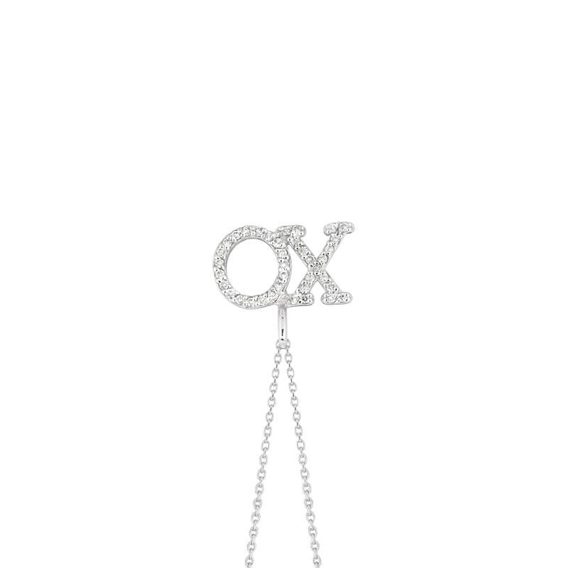 0,20 Karat natürlicher Diamant XO Halskette Anhänger 14 Karat Weißgold G SI (Zeitgenössisch) im Angebot