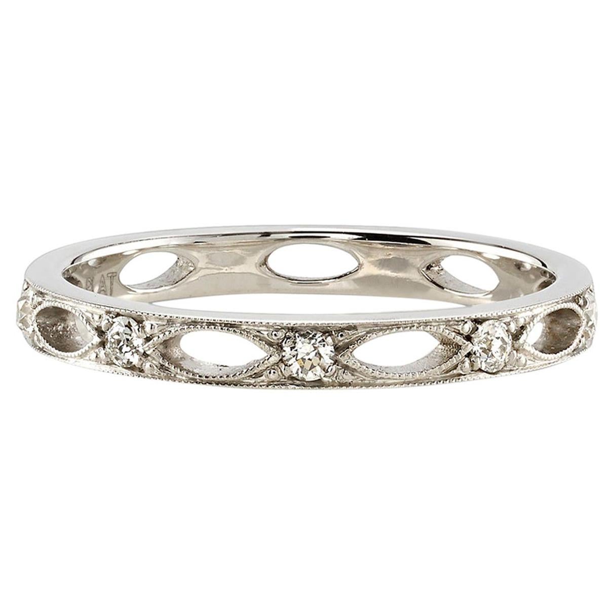 For Sale:  Handcrafted Alexander Old European Cut Diamond Eternity Band by Single Stone