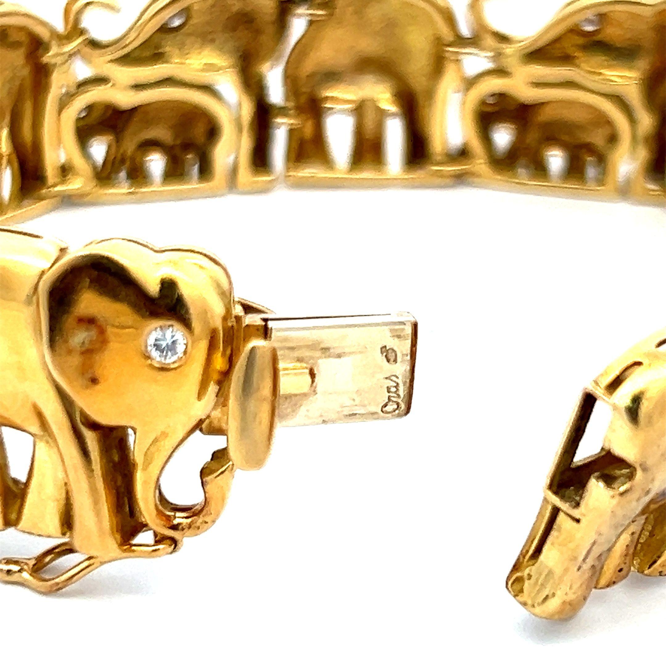 Taille vieille Europe Bracelet à maillons en or jaune 18 carats avec diamants taille vieille Europe I SI1 de 0,20 carat en vente