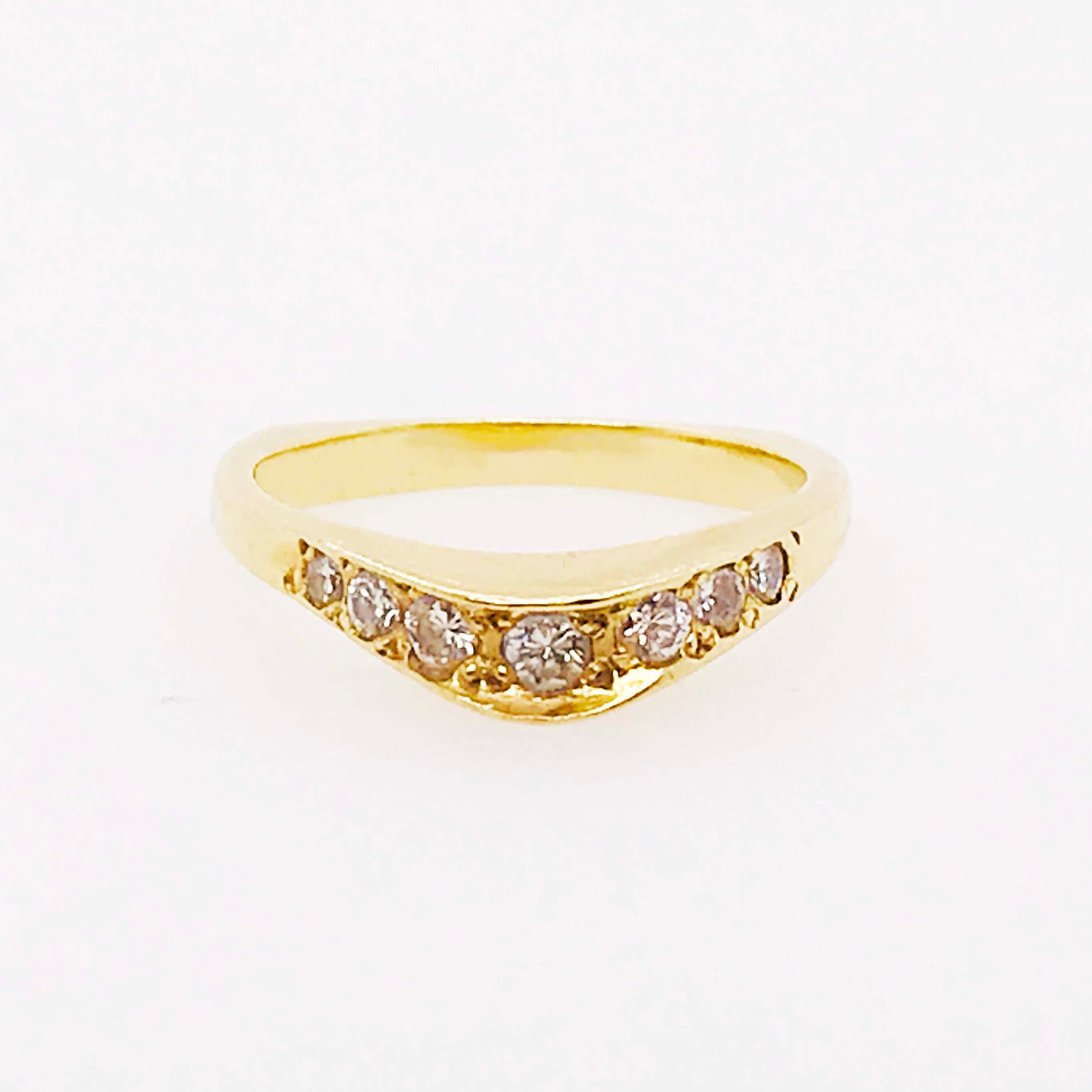 curved diamond wedding band