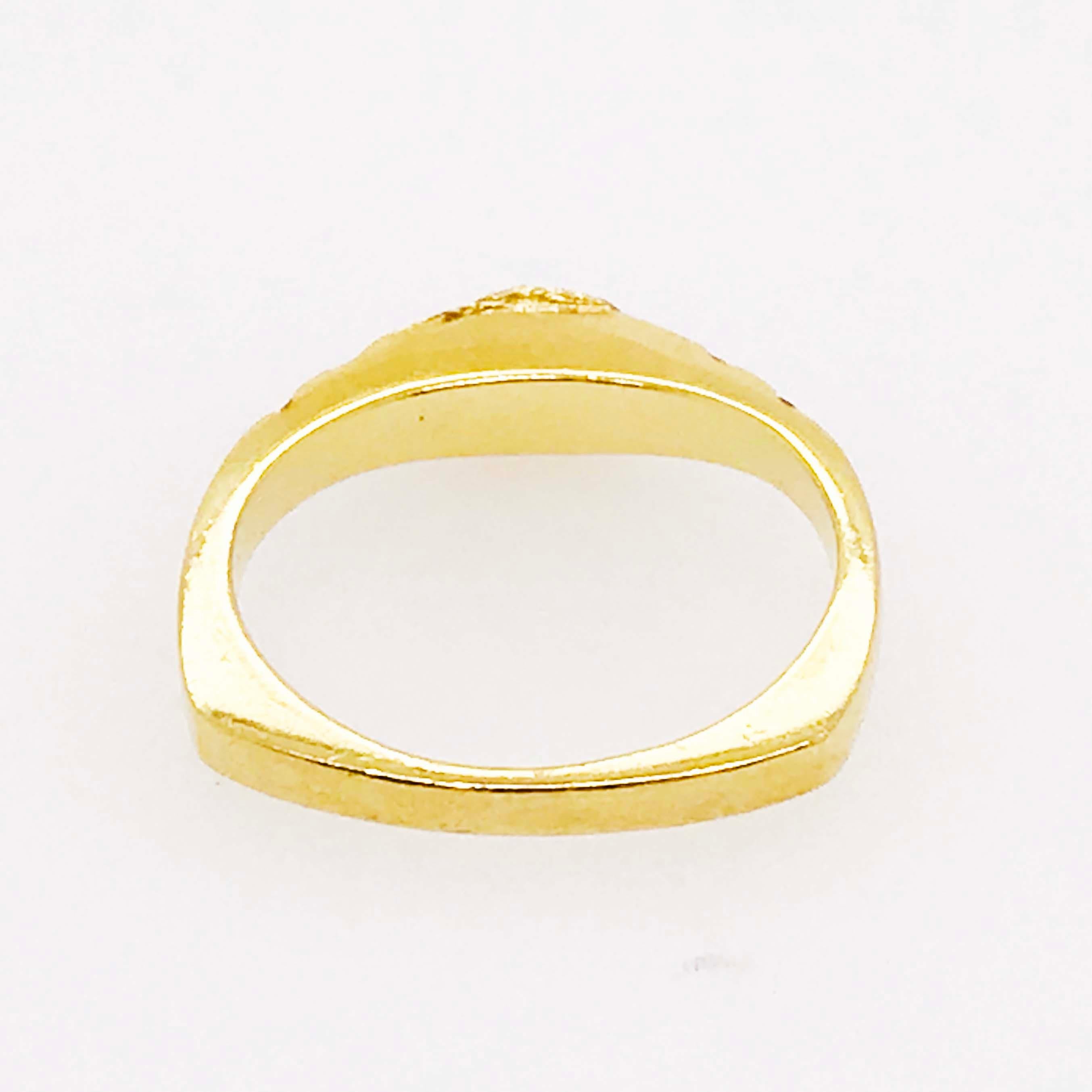 Artisan Curved Diamond Ring, .2C Round Custom Band, Estate Diamond Wedding, 18K Gold