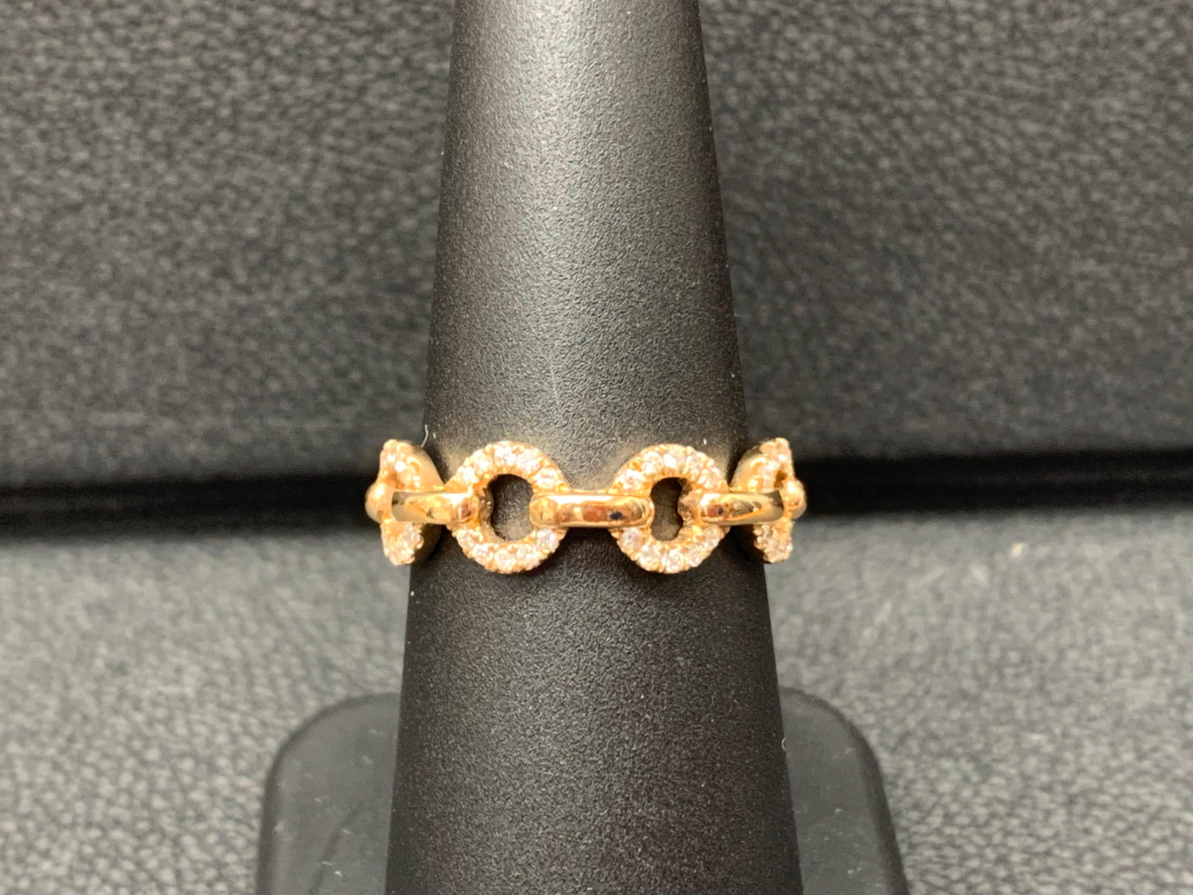 0.20 Carat Round Diamond Fashion Ring in 18K Rose Gold For Sale 7
