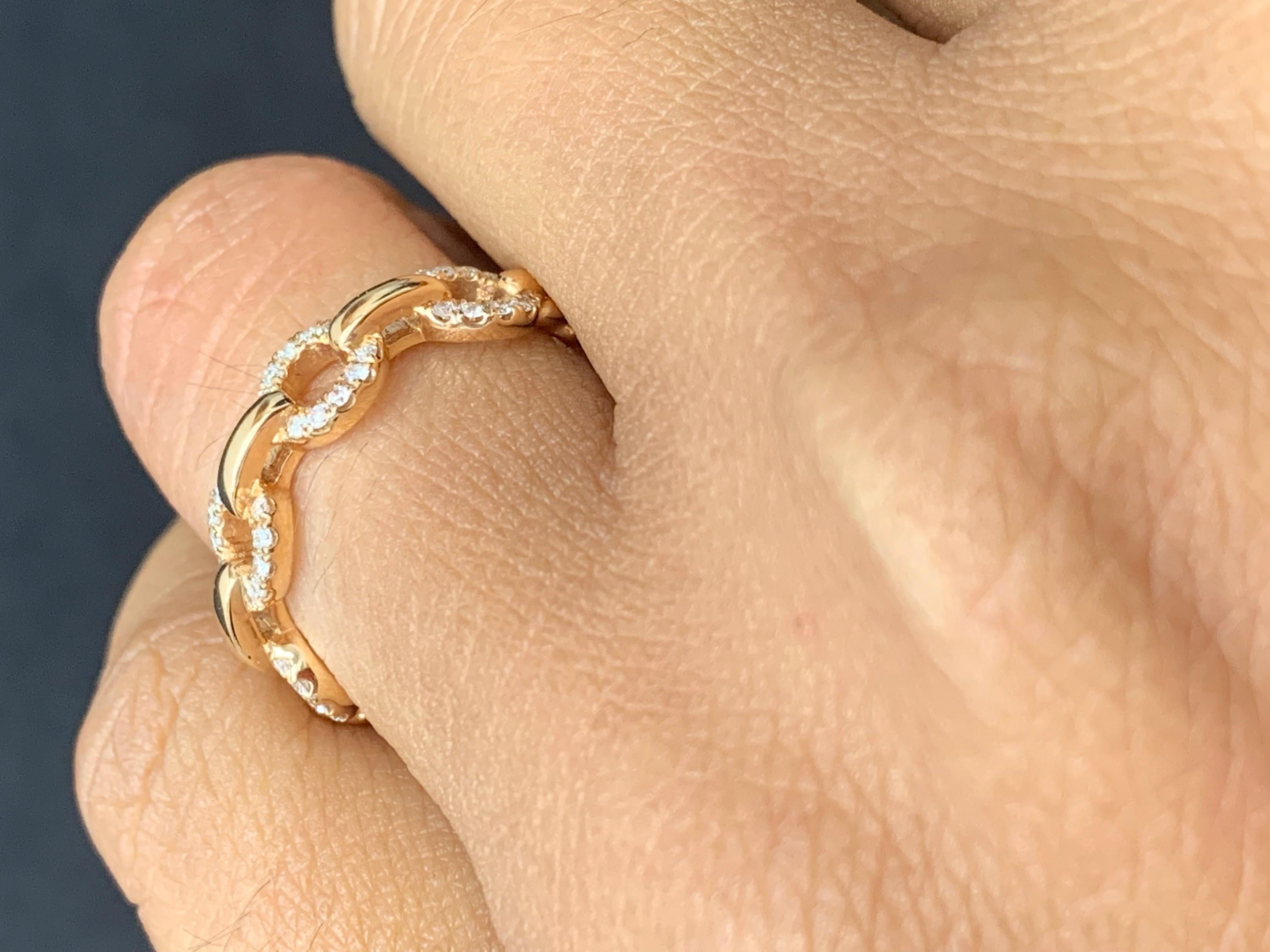 Modern 0.20 Carat Round Diamond Fashion Ring in 18K Rose Gold For Sale