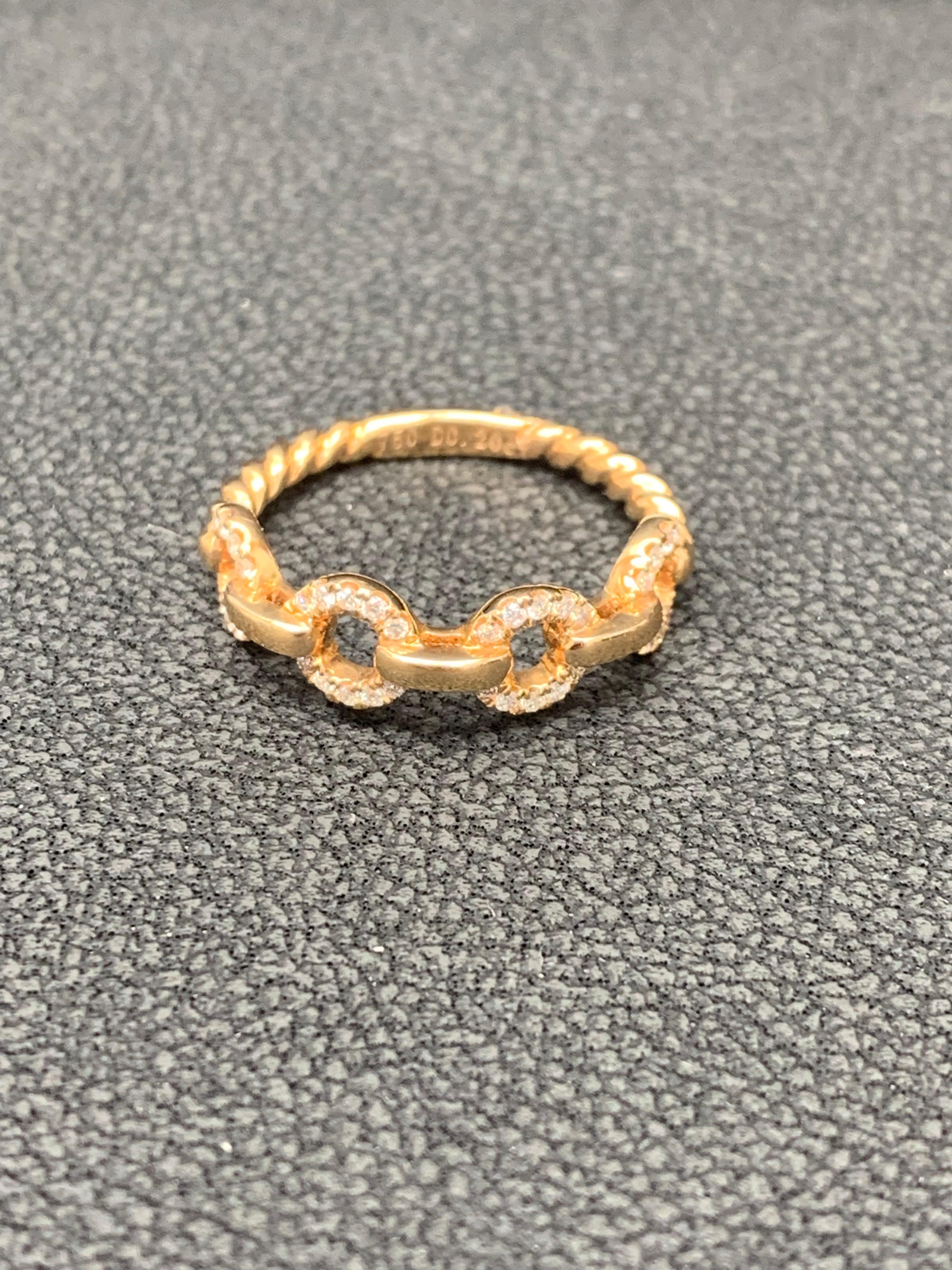 0.20 Carat Round Diamond Fashion Ring in 18K Rose Gold In New Condition For Sale In NEW YORK, NY