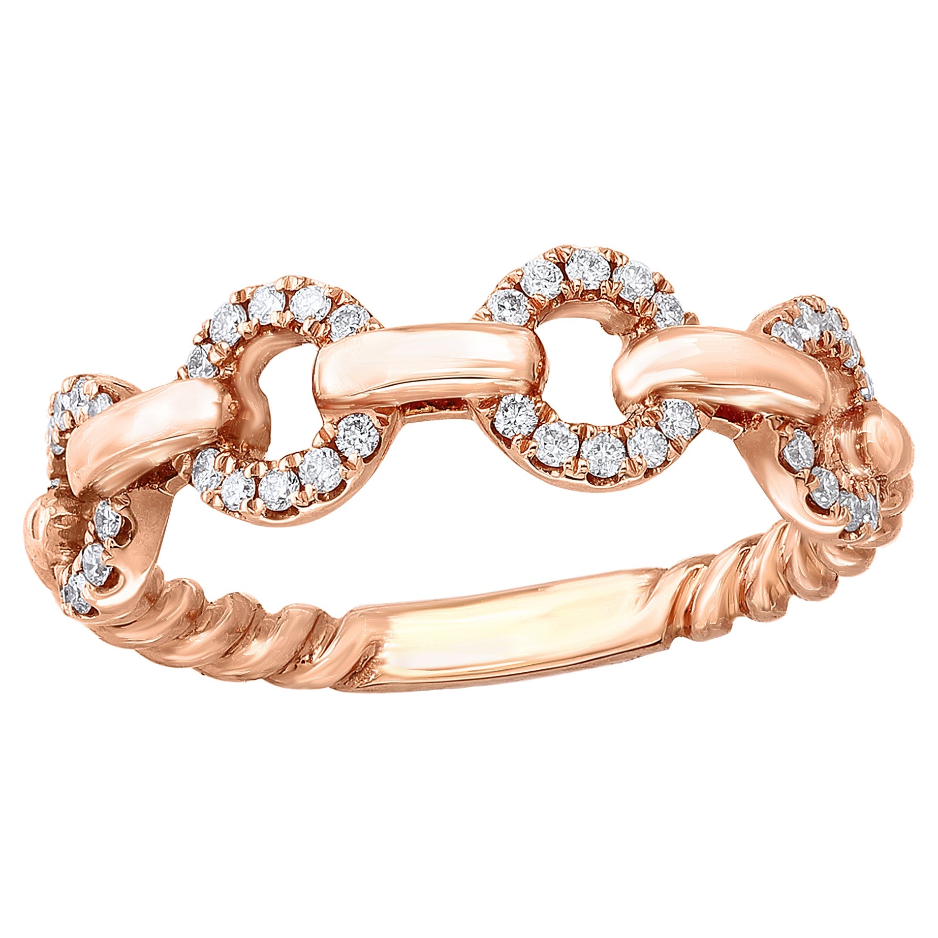 0.20 Carat Round Diamond Fashion Ring in 18K Rose Gold For Sale