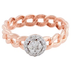 0.20 Carat SI Clarity HI Color Diamond Band Ring 18 Karat Rose Gold Fine Jewelry