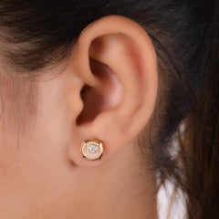 0.20 Carat Si Clarity Hi Color Natural Diamond Stud Earrings 18K Yellow Gold