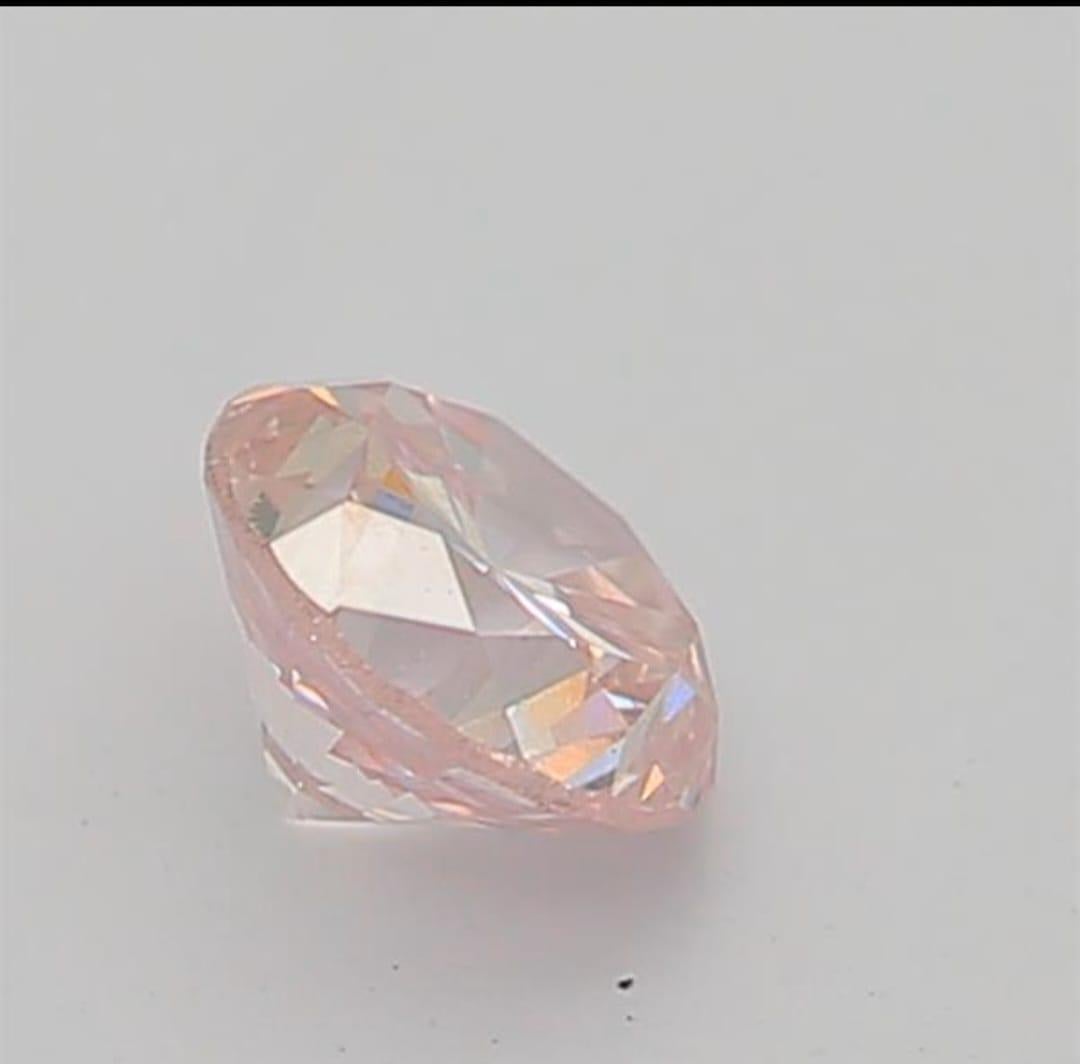 0.20 Carat Very Light Pink Round shaped diamond SI1 Clarity CGL Certified For Sale 7