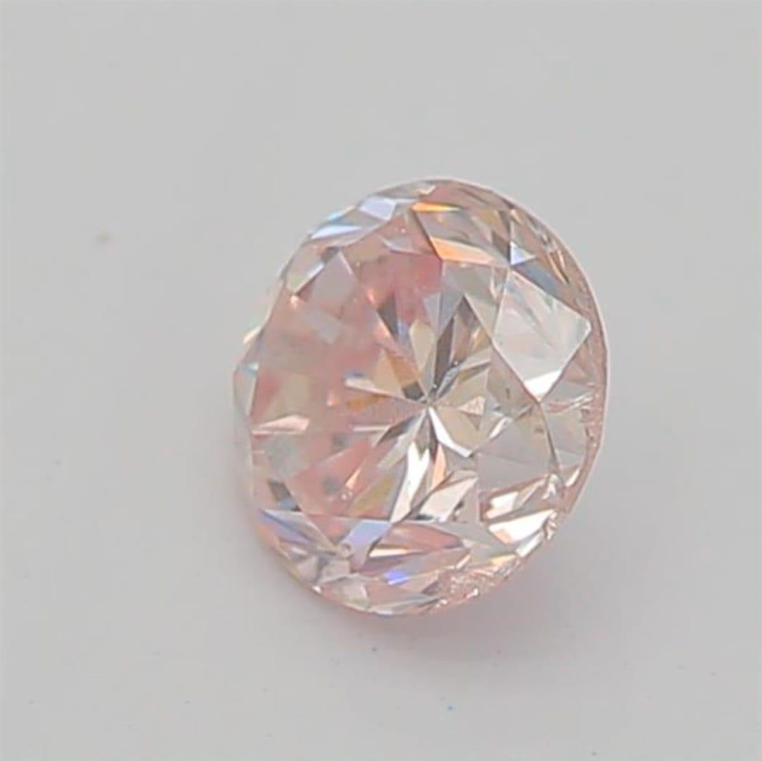 0.20 Carat Very Light Pink Round shaped diamond SI1 Clarity CGL Certified For Sale 9