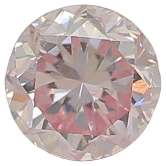 0.20 Carat Very Light Pink Round shaped diamond SI1 Clarity CGL Certified For Sale