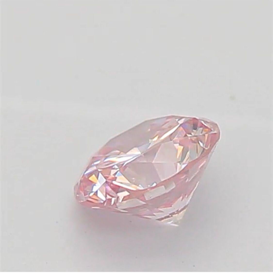 0.20 Carat Very Light Pink Round Shaped Diamond VS1 Clarity CGL Certified For Sale 4