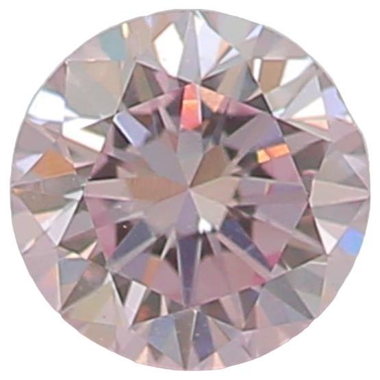 Diamant rose très clair de forme ronde de 0,20 carat de pureté VS1 certifié CGL