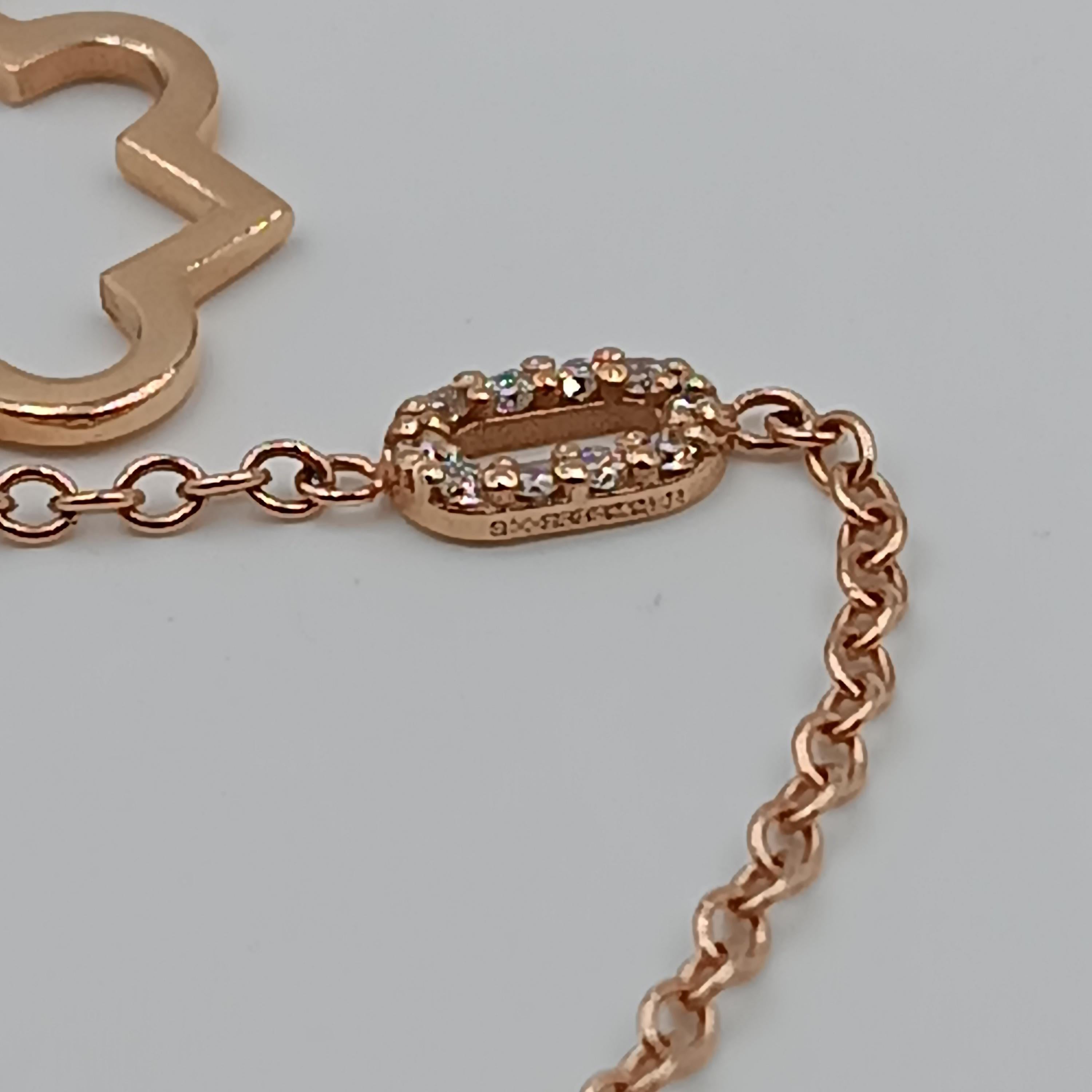 Brilliant Cut 0.20 Carat VS G Color Diamond Rose Gold Grams 4.01 Bracelet For Sale