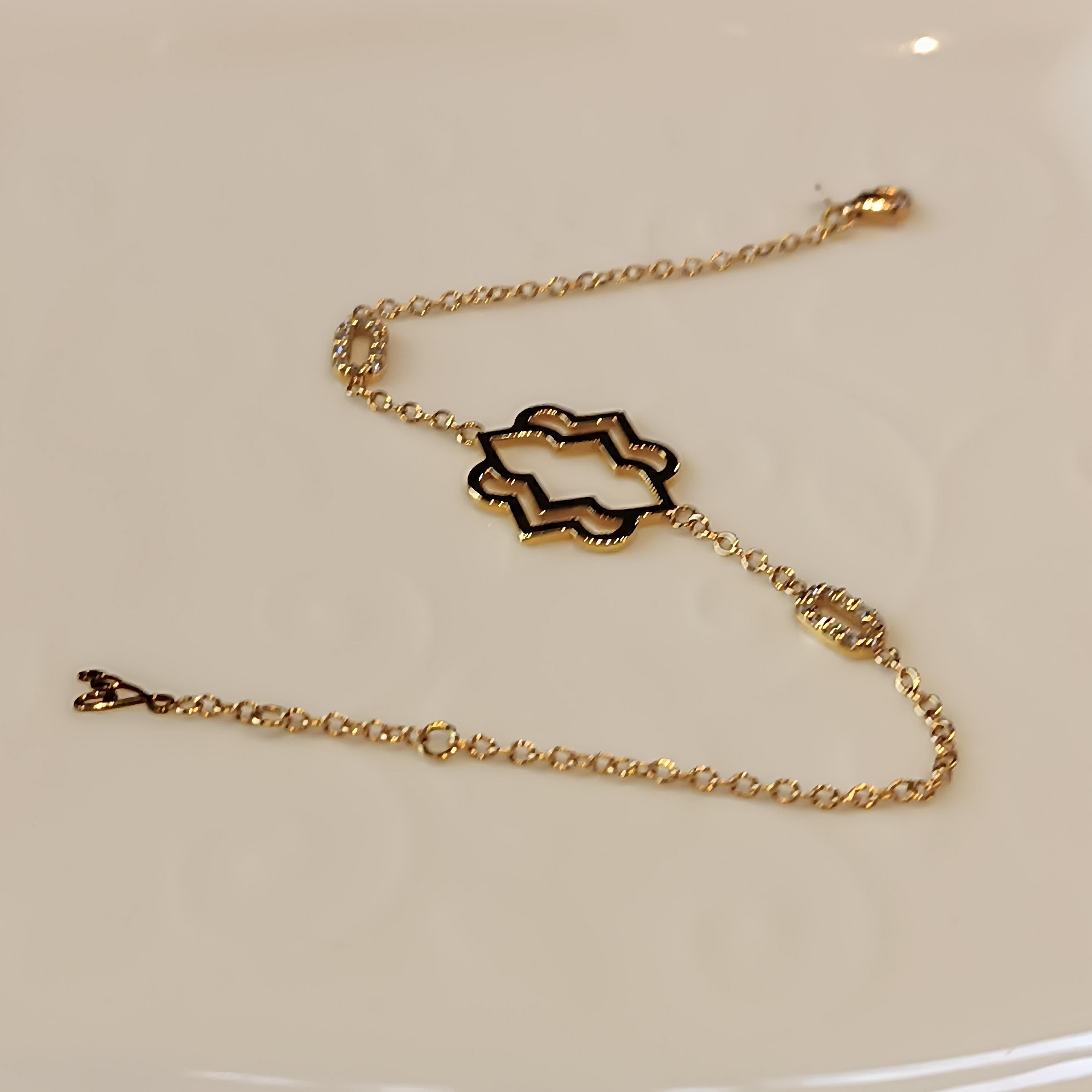 Bracelet en or rose avec diamants de 0,20 carat de couleur VS G, grammes 4,25 en vente 4