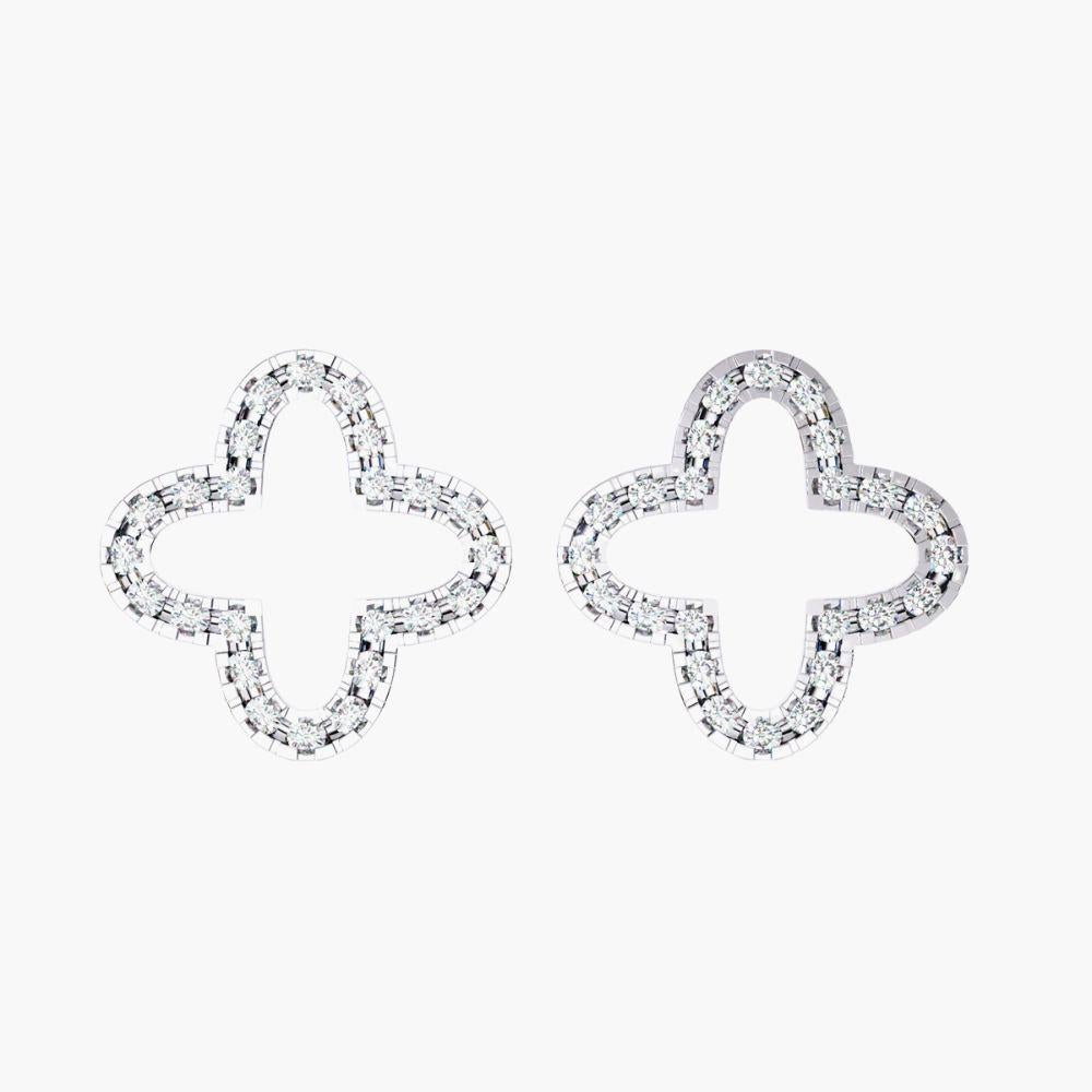 Product Details
Metal Type: 14k Gold
Diamond Type: Natural Diamond
Carat Total Weight (ctw): 0.20 ctw 
Diamond Cut: Round
Total Number of Stones: 48 pcs
Diamond Color: Near Colorless
Diamond Clarity: SI+ 
Setting Type: Prong Setting
Earring Height: