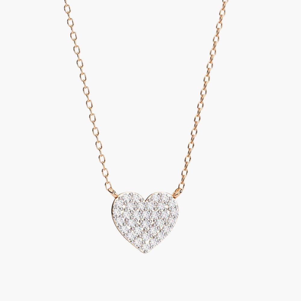 Collana con ciondolo di diamanti a forma di cuore da 0,20 carati in oro 14K in vendita 5