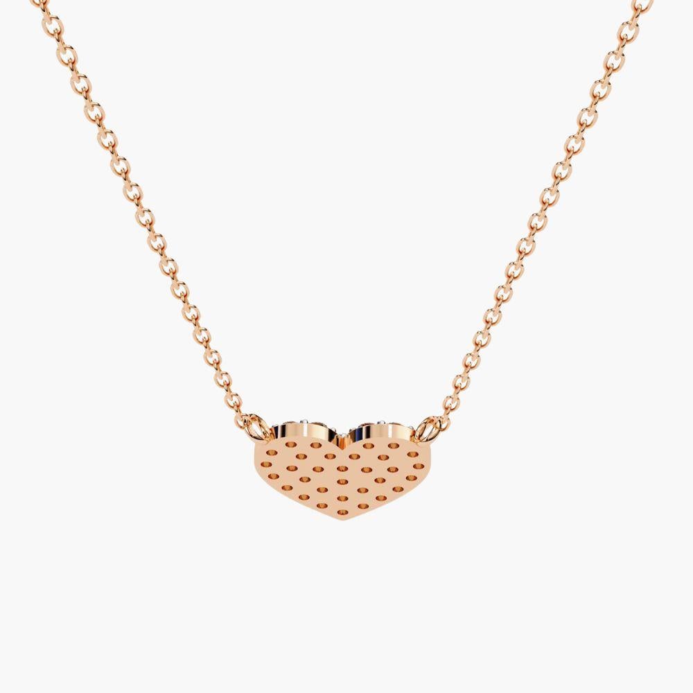 Collana con ciondolo di diamanti a forma di cuore da 0,20 carati in oro 14K in vendita 8