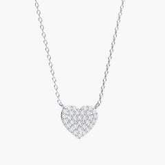 0.20 Ctw Heart-Shaped Diamond Pendant Necklace 14K Gold