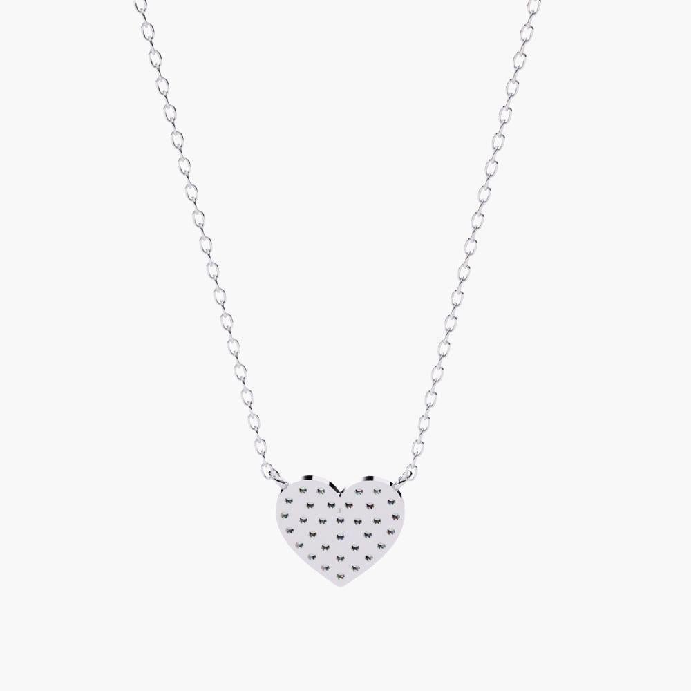Contemporaneo Collana con ciondolo di diamanti a forma di cuore da 0,20 carati in oro 14K in vendita