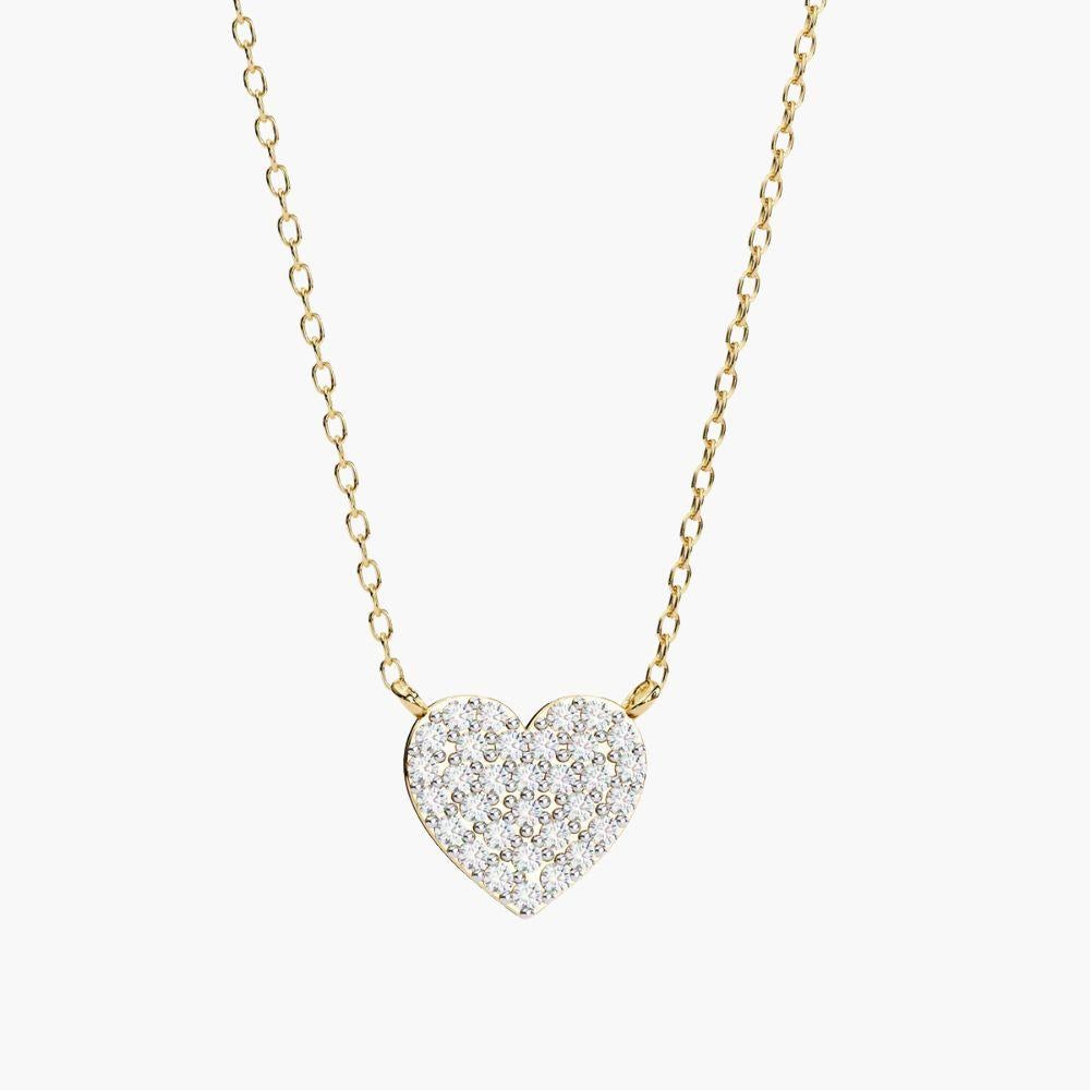 Collana con ciondolo di diamanti a forma di cuore da 0,20 carati in oro 14K in vendita 1