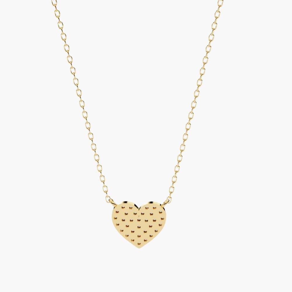 Collana con ciondolo di diamanti a forma di cuore da 0,20 carati in oro 14K in vendita 2