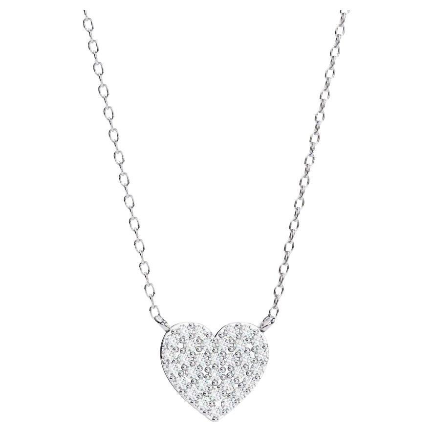 0.20 Ctw Heart-Shaped Diamond Pendant Necklace 14K Gold