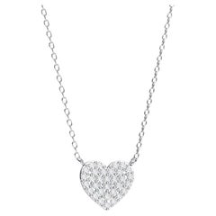 0.20 Ctw Heart-Shaped Diamond Pendant Necklace 14K Gold