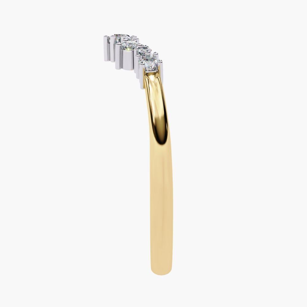 Anello con diamante a tiara da 0,20 ctw  Ispirato alla corona  Oro 14K in vendita 4