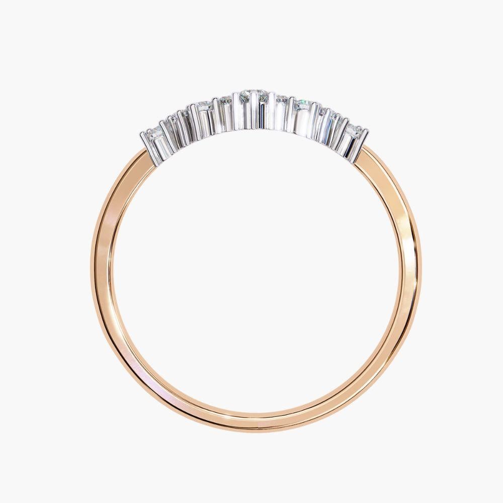 Anello con diamante a tiara da 0,20 ctw  Ispirato alla corona  Oro 14K in vendita 6