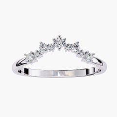 0,20 ctw Tiara Diamantring Kronen-inspirierte 14K Gold